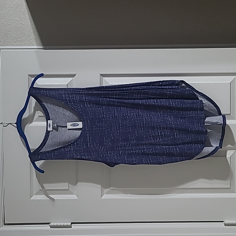 Old Navy blue and white High Low tank size XL